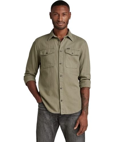 G-Star RAW Marine Slim Shirt Ls - Green