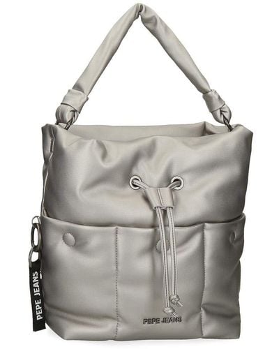 Pepe Jeans Bloat Sac Gris 26x31x12 cms Cuir synthétique