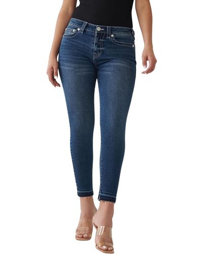 True Religion Jennie Mid-Rise Ankle Curvy Skinny Jeans - Blau