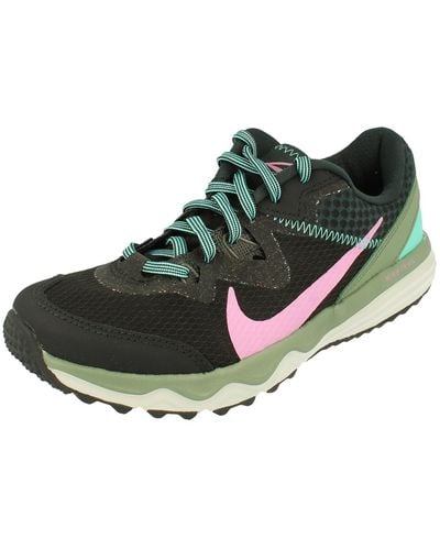 Nike S Juniper Trail Trainers Cw3809-003 Black Multi Shoes - Green