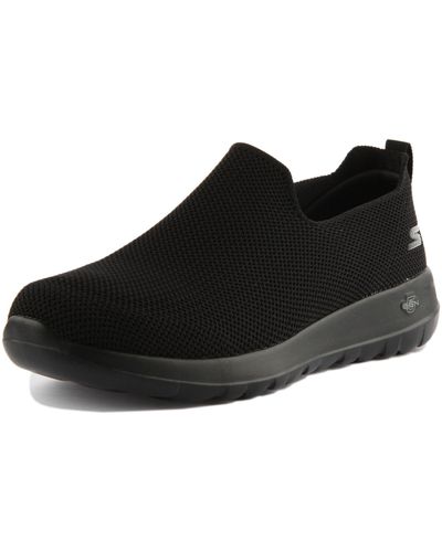 Skechers Athletic Mesh Double Gore Slip On Walking - Black