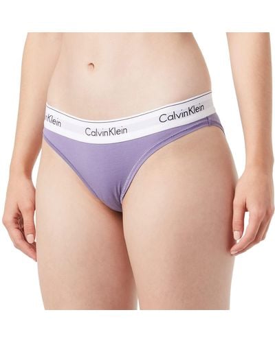 Calvin Klein Slip Bikini Modellanti Donna Cotone Elasticizzato - Viola