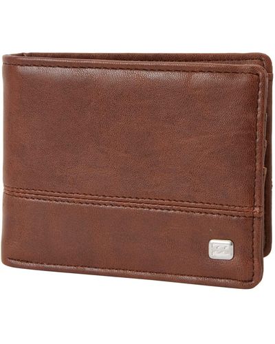 Billabong Faux Leather Bi-fold Wallet - Brown