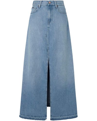 Pepe Jeans Maxi Skirt Hw Sky - Blu
