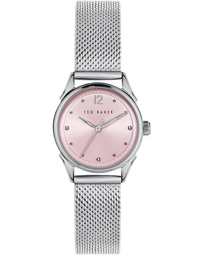 Ted Baker Luchiaa Stainless Steel Mesh Band Watch - Pink