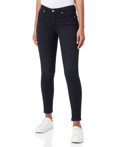 Calvin Klein Mid Rise Skinny Ankle Trousers - Blue