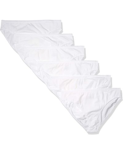 Amazon Essentials Lot de 6 Culottes de Bikini en Coton Stretch sous-vêtements - Blanc