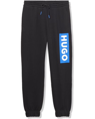 HUGO Vertical Logo Cotton Joggers - Blue