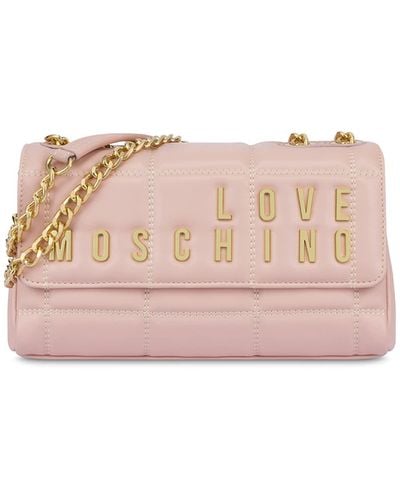 Love Moschino Sac D'épaule Embroidery Quilt - Rose