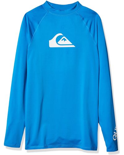 Quiksilver All Time Ls Long Sleeve Rashguard Surf Shirt - Blue