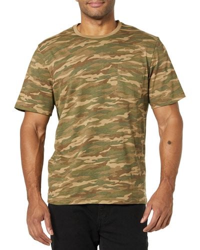 Amazon Essentials T-Shirt Girocollo con Tasca a iche Corte Slim Uomo - Verde