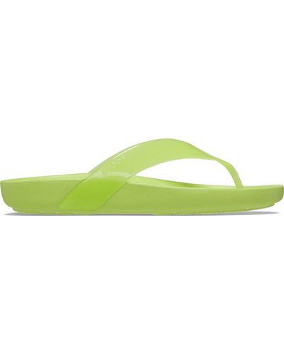 Crocs™ Splash Glossy Flip Limeade Size 4 Uk - Black