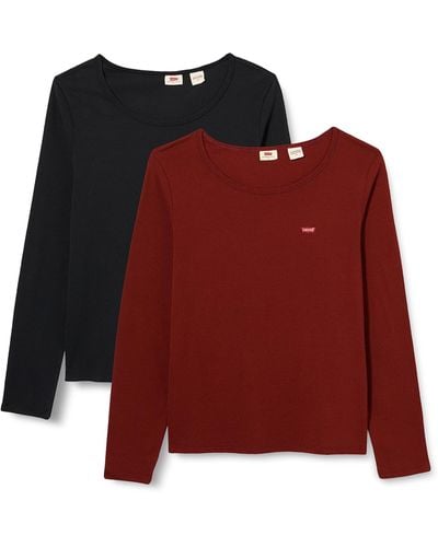 Levi's Long-Sleeve 2-Pack Tee T-Shirt - Rouge