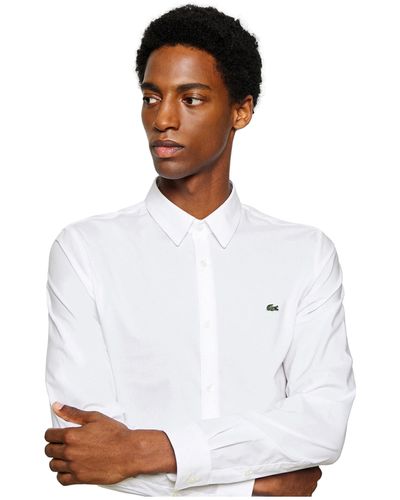 Lacoste CH5620 Camicia dalla vestibilità Regolare - Bianco