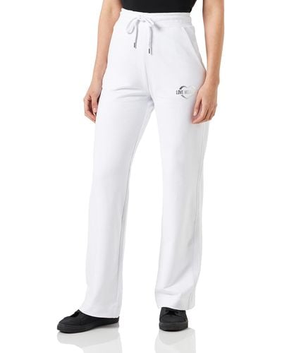 Love Moschino Wide Leg Jogger Casual Pants - Weiß