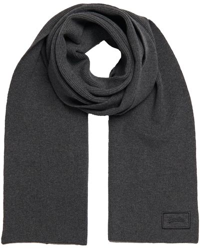 Superdry Knitted Logo Scarf Scarf, - Black
