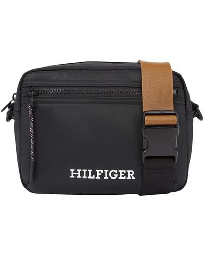 Tommy Hilfiger Shoulder Bag Monotype Ew Reporter With Zip - Black