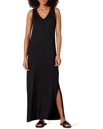Amazon Essentials Jersey V-neck Tank Maxi-length Dress - Black