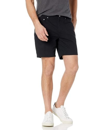 Amazon Essentials Pantalón Corto Ajustado en Tejido elástico con 5 Bolsillos y Entrepierna de 17,8 cm Hombre - Negro