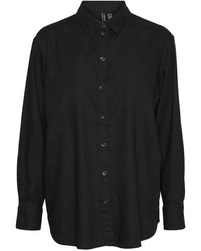 Vero Moda Vmlinn Ls Shirt Wvn Noos Blouse - Black