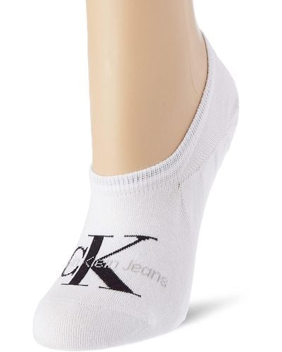 Calvin Klein Jeans Logo Liner Socks 1 Pack Footie - Blanc