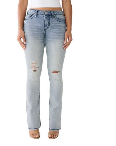 True Religion Brand Jeans Becca Mid Rise Boot Cut Big T Jean - Blu