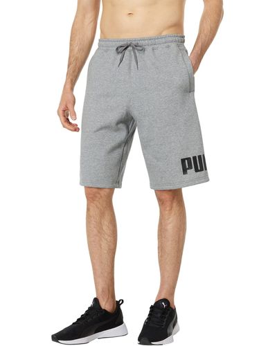 PUMA Shorts 25,4 Cm Met Groot Logo Van Fleece - Grijs