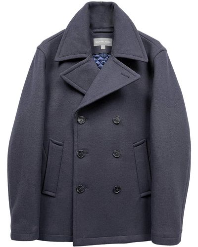 Michael Kors Double Breasted Peacoat - Blue
