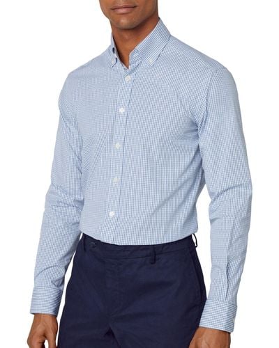 Hackett Hackett Essential Gingham Long Sleeve Shirt M - Blau