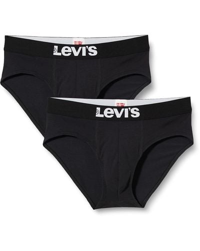 Levi's Levis Solid Basic Brief 2P Boxer a Pantaloncino - Nero