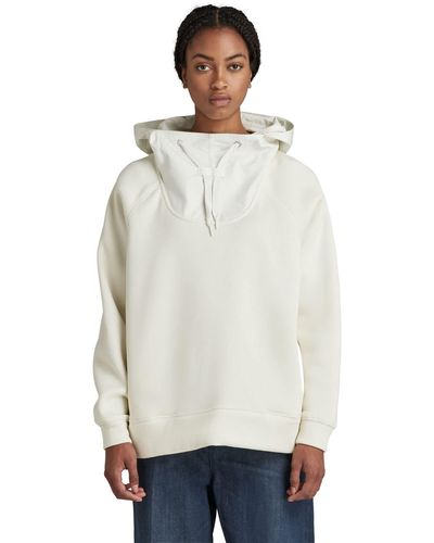 G-Star RAW Mix Graphic Loose Hooded Sweatshirt - Weiß