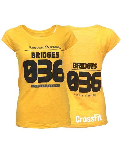Reebok Josh Bridges 2013 Crossfit Games Orange Athlete Jersey Playdry Performance T-shirt A35683 - Yellow