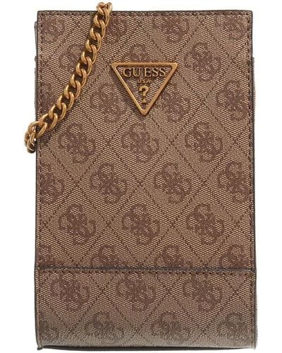 Guess Noelle Chit Chat Mobile Phone Case - Brown