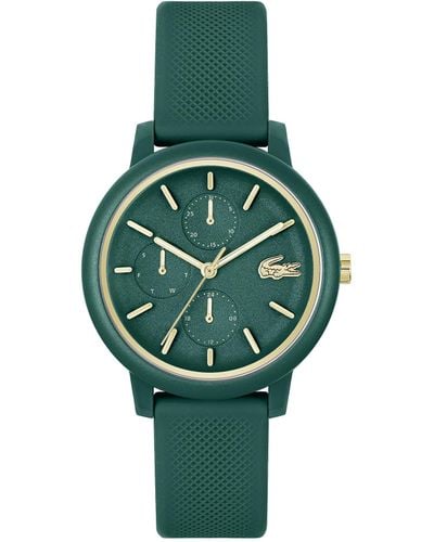 Lacoste Analoge Multifunctionele Quartz Horloge Voor Vrouwen .12.12 Multi Collectie Met Siliconen Armband - Groen