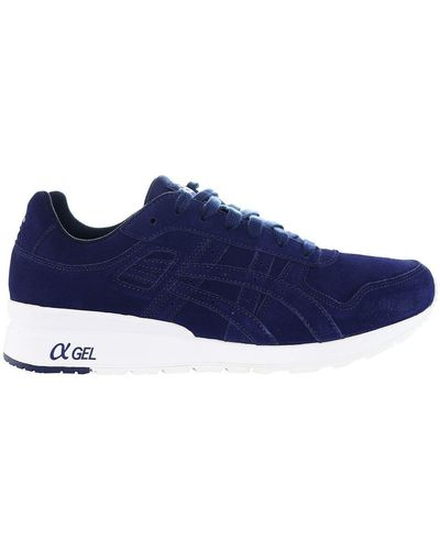 Asics Gt-ii Blue Leather S Lace Up Trainers H7j6l 4949