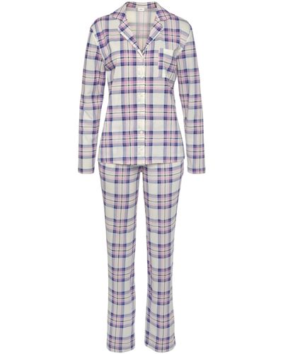 S.oliver Pyjama kariert - Weiß