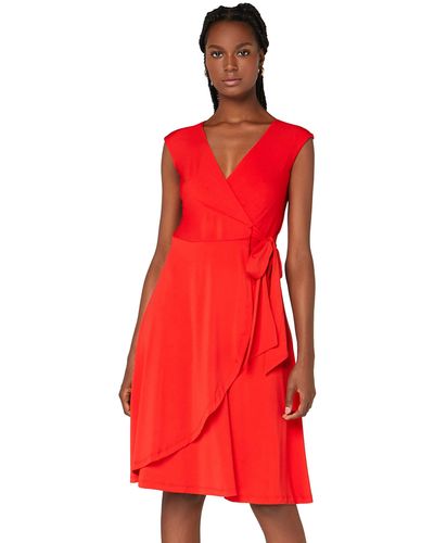 TRUTH & FABLE Robe Portefeuille en Jersey - Rouge
