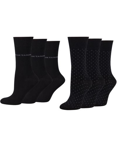 Tom Tailor Women socks 6er dot black 39-42 - Schwarz