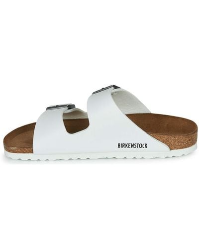 Birkenstock S Arizona Bs Leather Open Toe Casual Slide - White