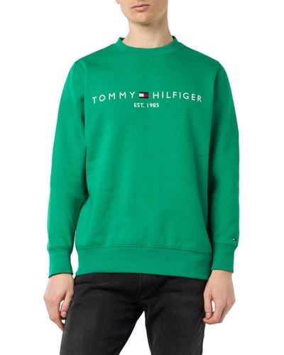 Tommy Hilfiger Sweatshirt Tommy Logo ohne Kapuze - Grün