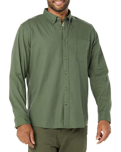 Goodthreads Langarm-Hemd aus Stretch mit normaler Passform und Tasche - Grün