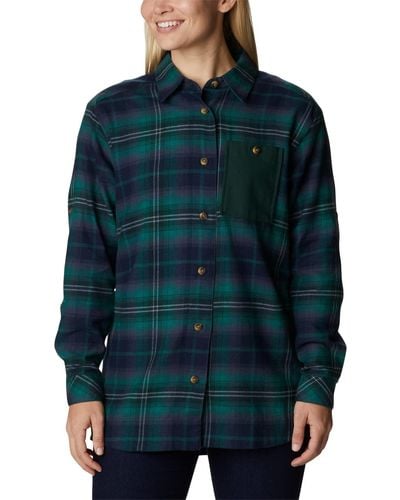 Columbia Holly Hideaway Flannel Shirt Hiking - Green