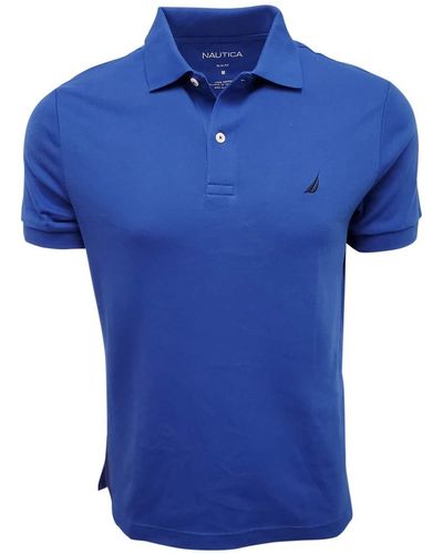 Nautica Slim Fit Short Sleeve Solid Soft Cotton Polo Shirt - Blau