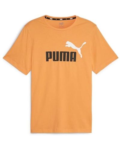 PUMA ESS+ 2 Col Logo Tee T-Shirt - Orange
