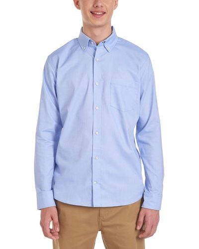 Nautica Long Sleeve Uniform Shirt Chemise - Bleu