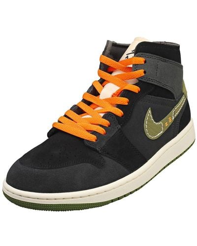 Nike Air Jordan 1 Mid Se Craft Mens Fashion Trainers In Anthracite - 11 Uk - Blue