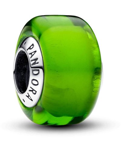 PANDORA Moments Sterling Silver Charm With Green Murano Glass