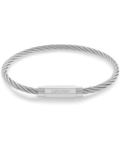 Calvin Klein Bracelet pour Collection Modern Grid en Acier Inoxidable - 35000419 - Blanc