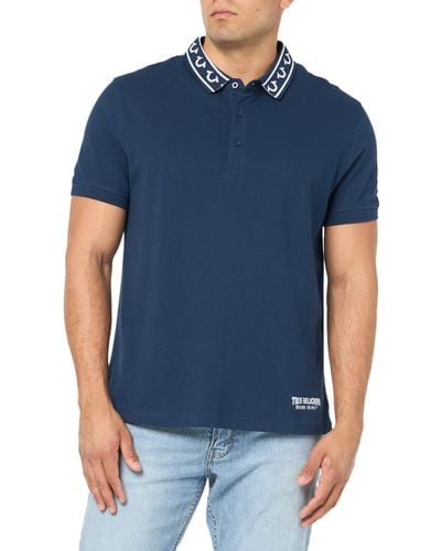 True Religion Relaxed Ss Polo - Blue