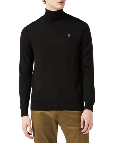 G-Star RAW Premium Core Turtle Neck Pullover Sweater - Schwarz